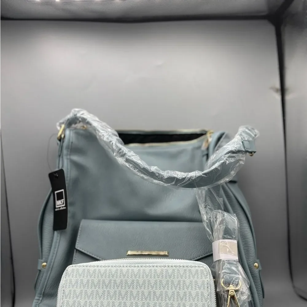 MKF Collection by Mia K Women's Blue Handbag and Wallet Set